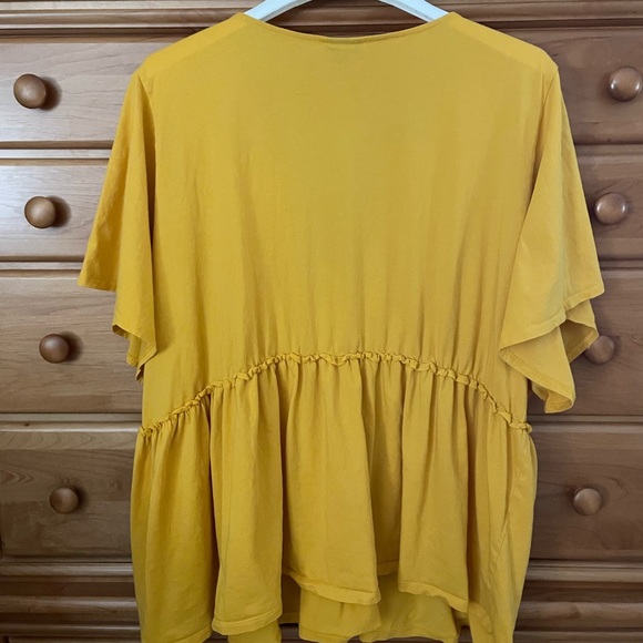 Torrid Mustard Tie-Front Blouse - Picture 3 of 8